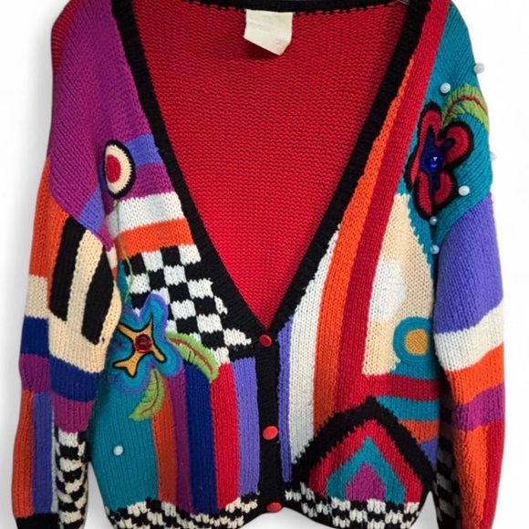 Colorful Geometric Patterned Sweater - Picture 2 of 5